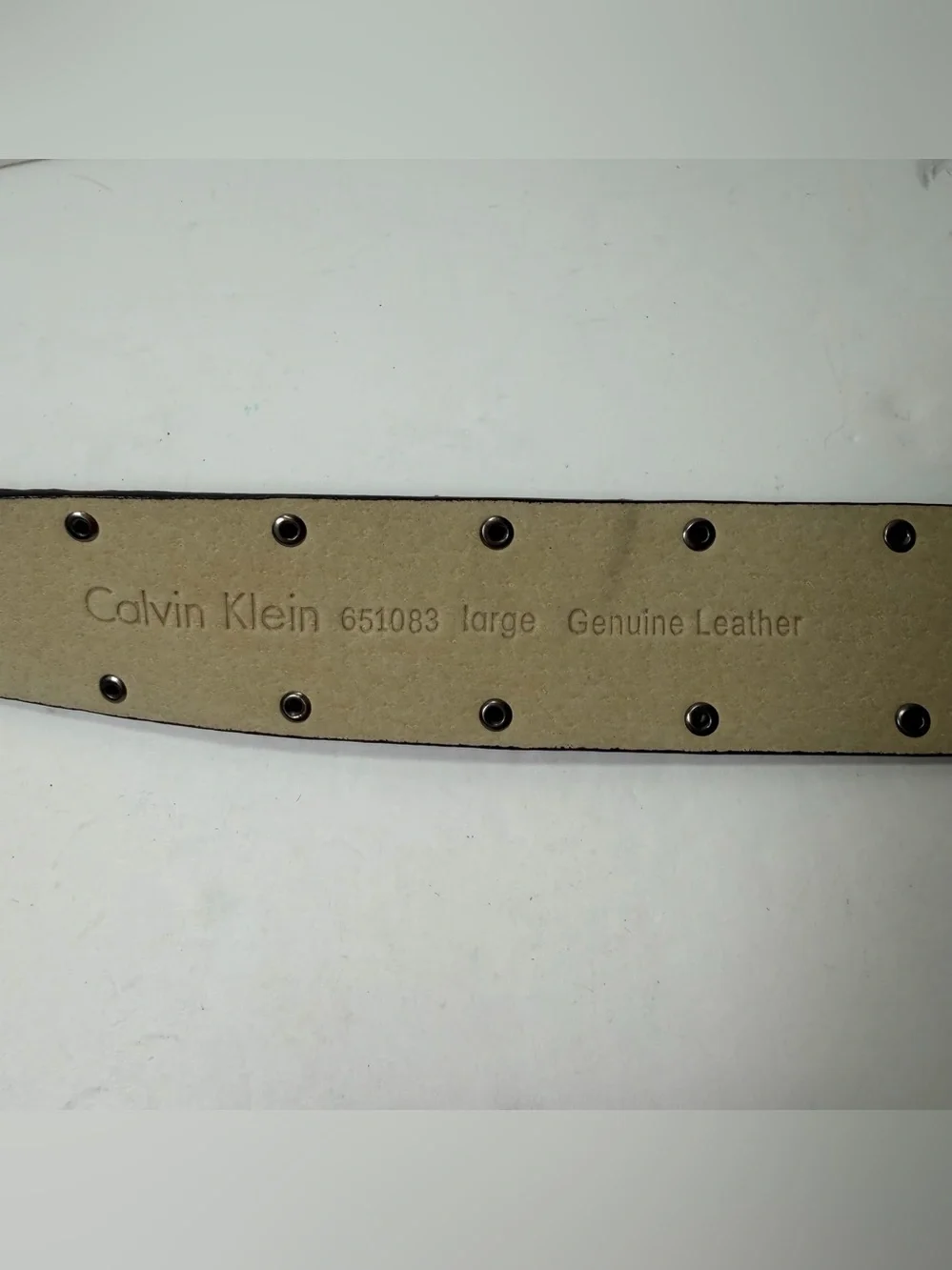 Vintage Calvin Klein Black Leather Belt Women L Studded Mosaic Statement Buckle